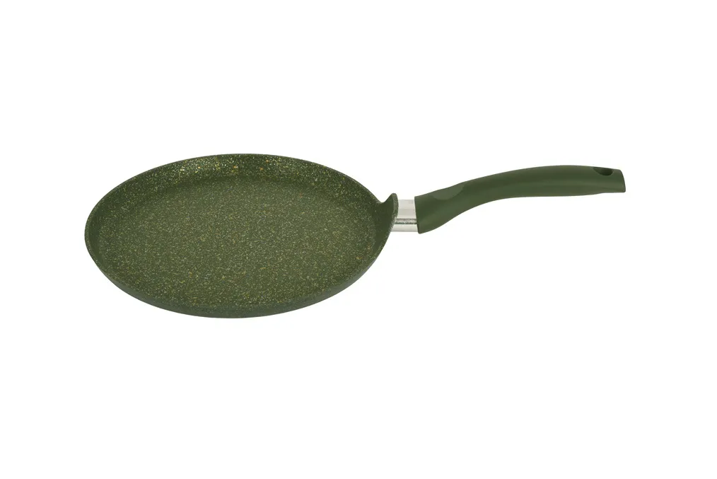 Сковорода блинная 240мм с ручкой, АП (малахит), линия "Тренд"